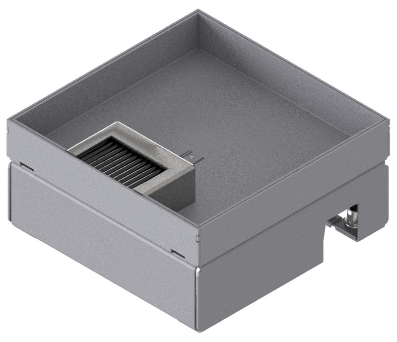 Produktbild UBD 167 252  -  Unterflur-Bodendose UBD 160 small inkl. Deckel mit Kante, geschlossen, 25mm Vertiefung und 1 Bürstenauslass